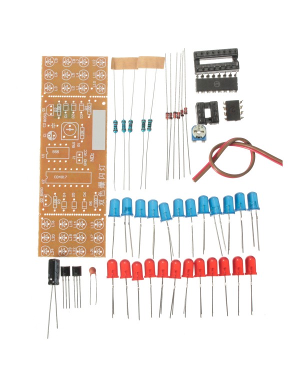 5pcs DIY Two-color LED Flashlight Electronic Kit Circuit Board